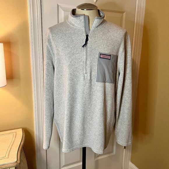 NWOT Men's Vineyard Vines Sherpa 1/2 Zip Pullover Shirt Sweater Size XL - Picture 1 of 4